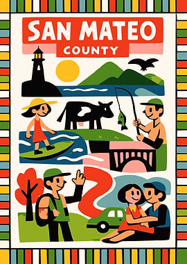San Mateo County Vintage Poster