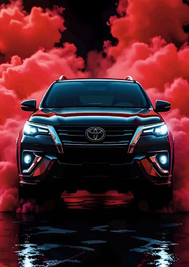 Toyota Fortuner in Red Smoke