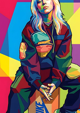 Billie Eilish Pop Art Portrait