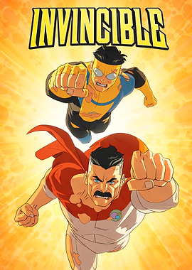 Invincible and Omni-Man Flying