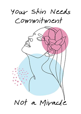 Woman's Face with Flower and skin Quote
