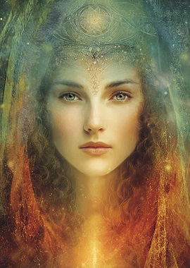 Mystical Woman with Ornate Headdress