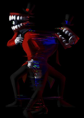 Glitching Character with Top Hat