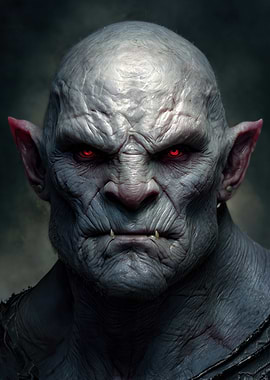 Orc Warrior with Red Eyes