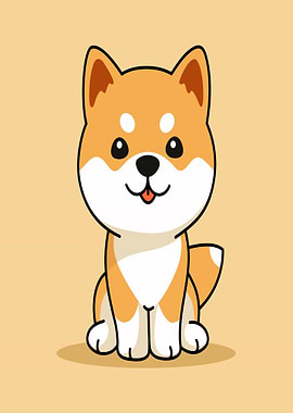 Cute Shiba Inu Dog Cartoon