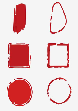 Red Stamp Seals and Borders