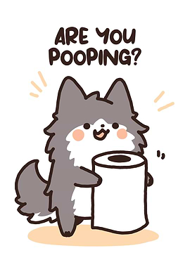 Cute Dog Holding Toilet Paper