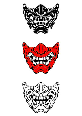 Samurai Oni Mask Designs
