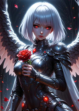 Angelic Knight with Red Rose