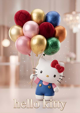 Hello Kitty with Balloons