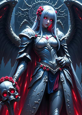 Gothic Angel Warrior with Skull