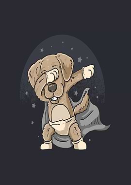 Dabbing Superhero Dog with Cape