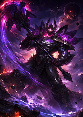 Dark Warrior with Purple Energy