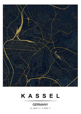 Kassel City Map Poster