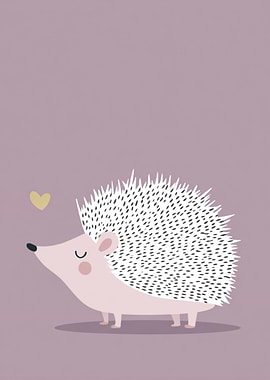 Cute Hedgehog with Heart