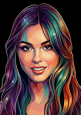 Colorful Portrait of a Olivia Rodrigo