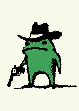 Frog Cowboy with Gun
