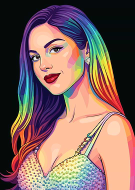 Pop Art Portrait of Olivia Rodrigo