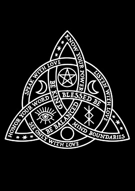 Witchcraft Triquetra Symbol with Text
