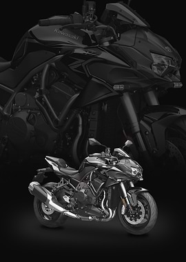 Black Kawasaki H2 Motorcycle