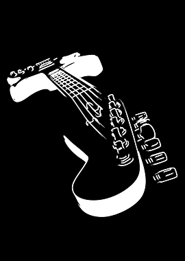 White Electric Guitar Silhouette