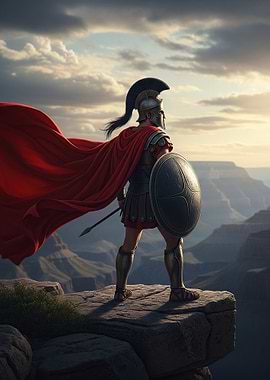 Roman Soldier on Grand Canyon Cliff