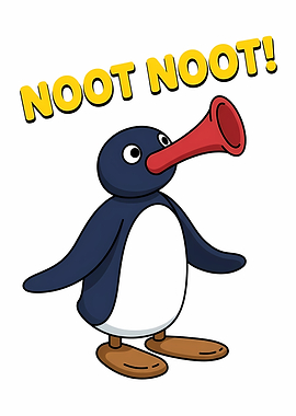 Pingu the Penguin with a Horn