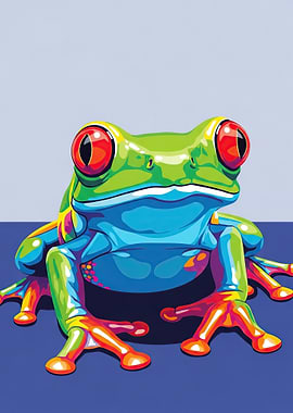 Vibrant Red-Eyed Tree Frog