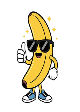 Cool Banana Character Giving Thumbs Up