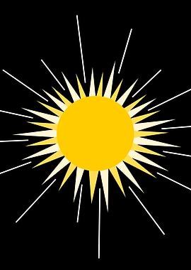 Yellow bright shinning sun