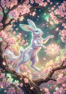 Magical Rabbit with Lotus Lantern