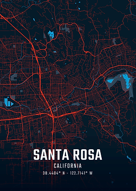 Santa Rosa California City Map