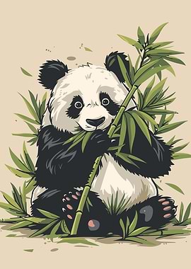Panda Eating Bamboo
