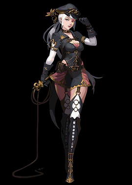 Anime Woman with Whip and Hat