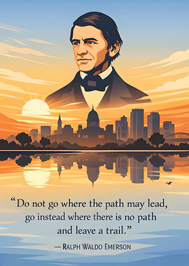 Ralph Waldo Emerson Quote with Cityscape