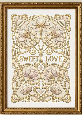 Art Nouveau Sweet Love Floral Art