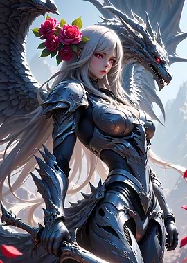 Dragon Knight with Roses