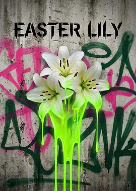 Easter Lily with Neon Drip