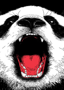 Aggressive Panda Roaring