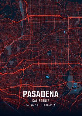 Pasadena California City Map