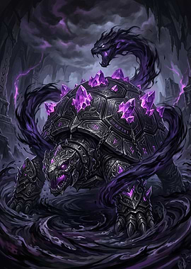 Dark Fantasy Turtle Dragon Creature
