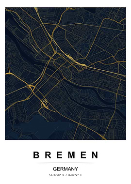 Bremen City Map Poster