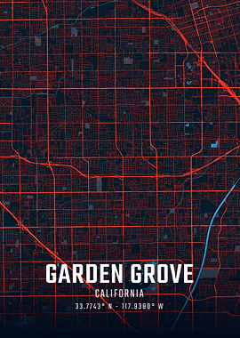 Garden Grove California City Map