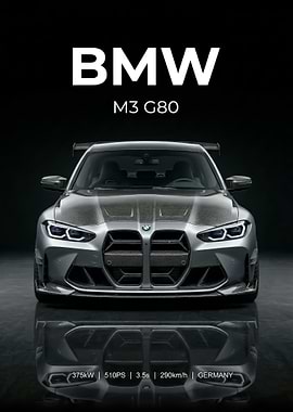 BMW M3 G80 Front View poster