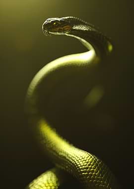 Close-up of a coiled snake