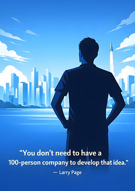 Man looking at city and rocket launch