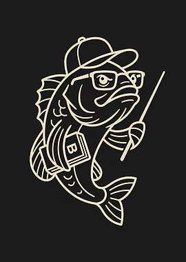 Fish Teacher with Book and Pointer