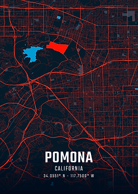 Pomona California City Map