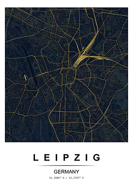 Leipzig City Map Poster