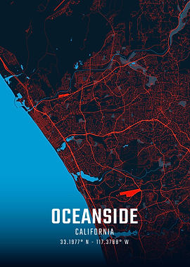 Oceanside California City Map